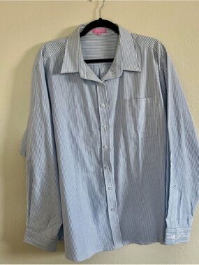 Designer Katie Kime 2XL striped oxford shirt